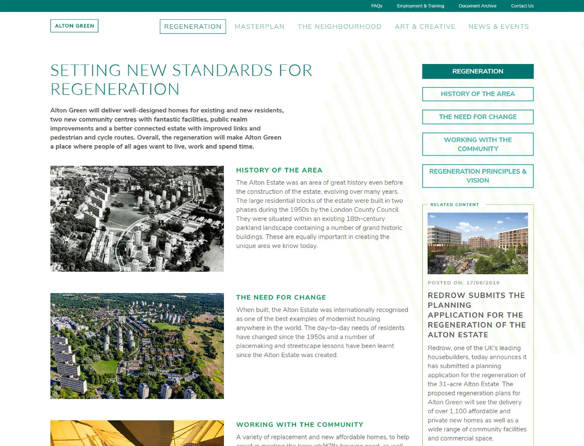 Alton Green website page content